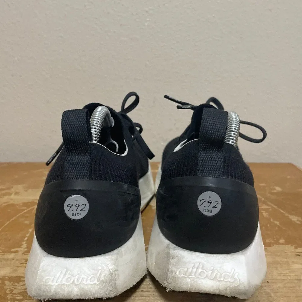 Allbirds Tree Flyer TF 9.92 KG CO2E Black Running Shoes Men's Sz 9.5